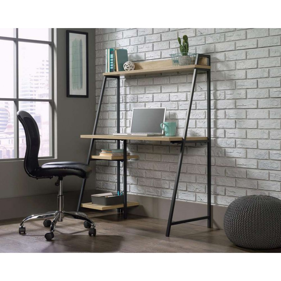 Industrial Style Bench Desk with Shelf